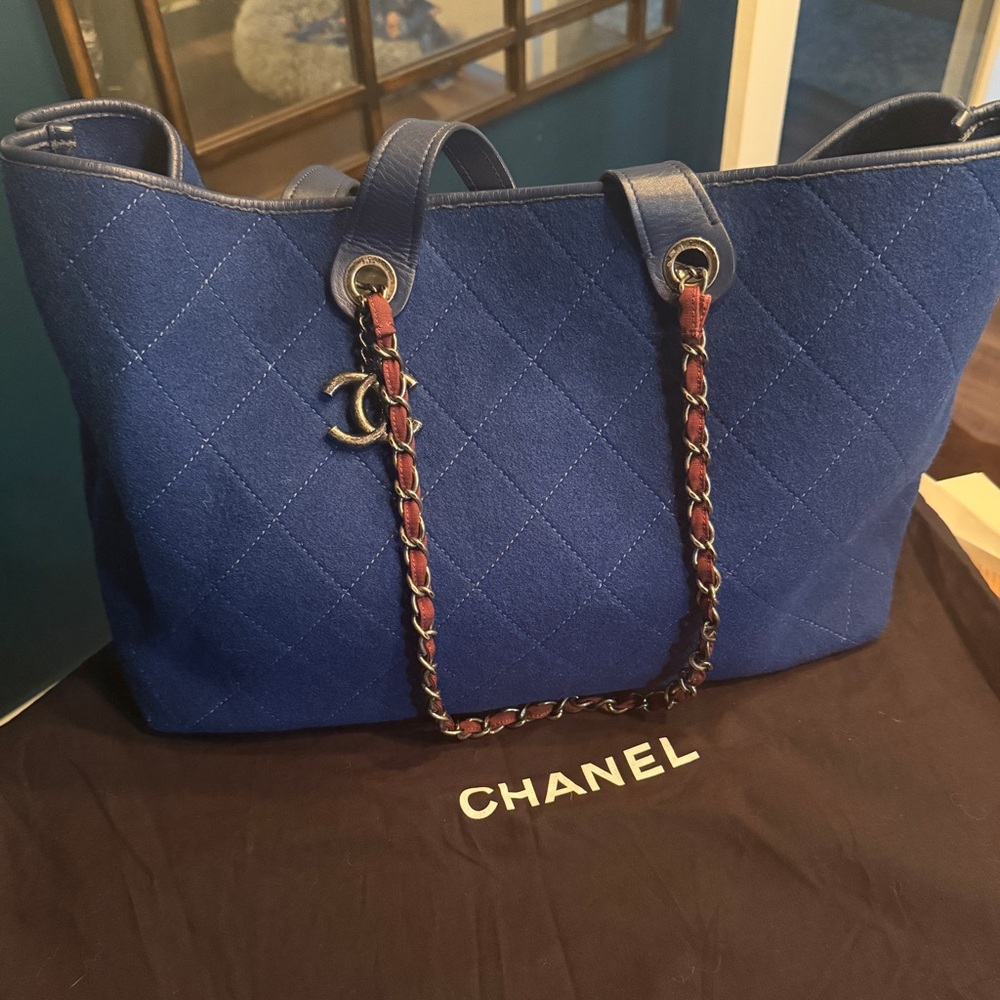 Chanel Deauville Wool Tote | Blue *RARE* | Pre-Owned | Excellent Condition